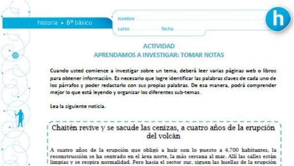 Aprendamos a investigar: Tomar notas