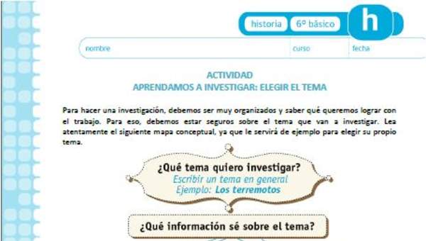 Aprendamos a investigar: Elegir el tema