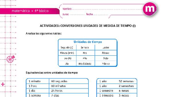 Conversiones unidades de medida de tiempo (I)