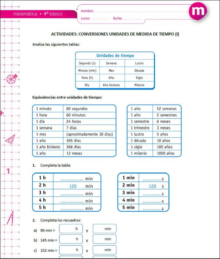 Conversiones unidades de medida de tiempo (I)