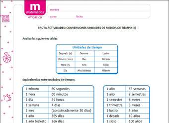 Conversiones unidades de medida de tiempo (II)