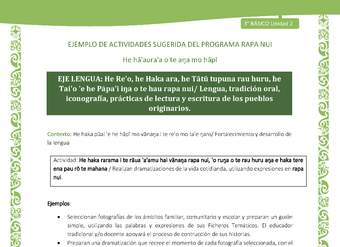 Realizan dramatizaciones de la vida cotidianda, utilizando expresiones en rapa nui