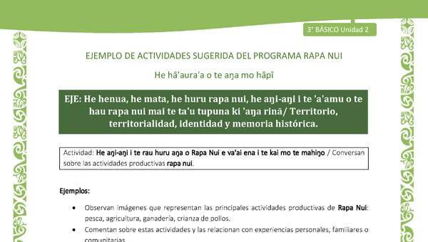 Conversan sobre las actividades productivas rapa nui