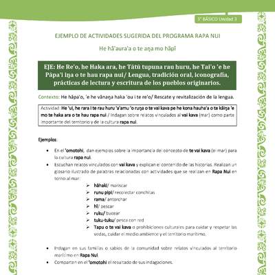 Indagan sobre relatos vinculados al vai kava (mar) como parte importante del territorio y de la cultura rapa nui