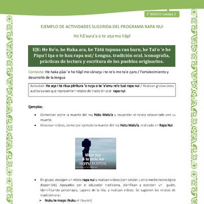 Realizan grabaciones audiovisulaes que representen relatos de tradición oral rapa nui