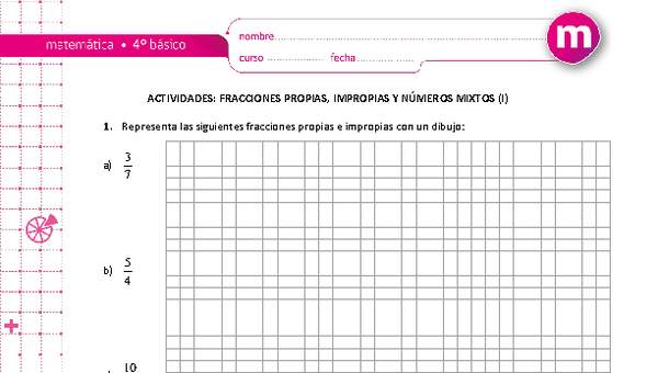 Fracciones propias, impropias y números mixtos (I)