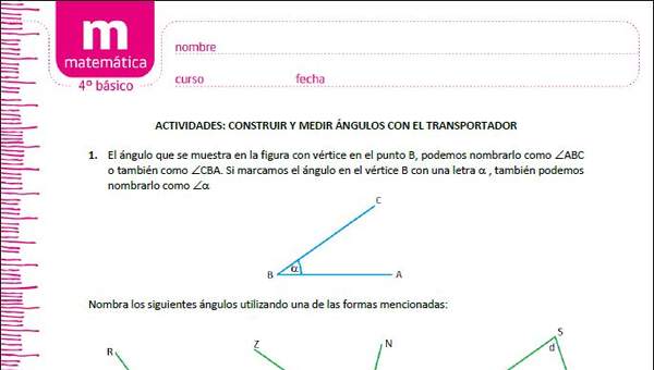 Dibujar y medir  ángulos  con el transportador (II)