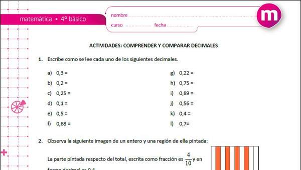 Comprender y comparar decimales