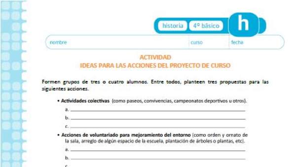 Ideas para las acciones del proyecto de curso