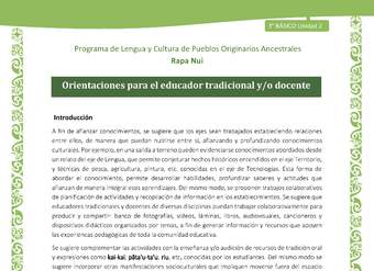 Orientaciones para el educador tradicional y/o docente