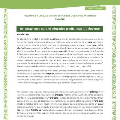 Orientaciones para el educador tradicional y o docente