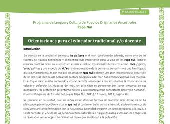 Orientaciones para el educador tradicional y o docente