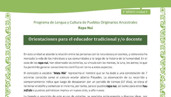 Orientaciones para el educador tradicional y/o docente