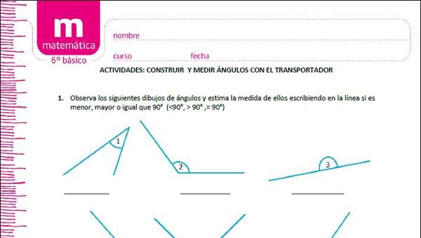 Dibujar y medir ángulos  con el transportador