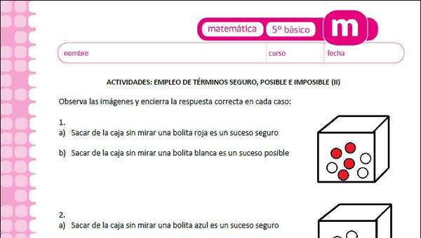 Empleo de términos seguro, posible e imposible (II)