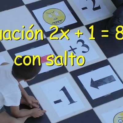 Ecuación 2x + 1 = 8 con salto