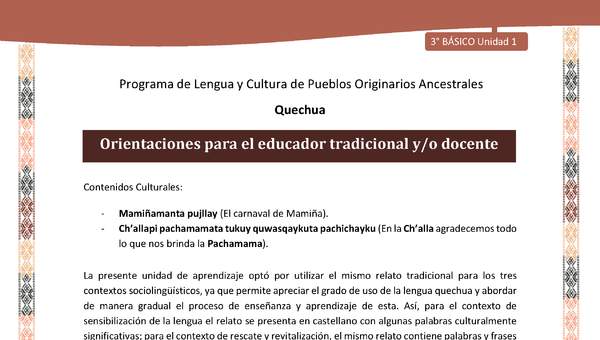 Orientaciones para el educador tradicional y/o docente