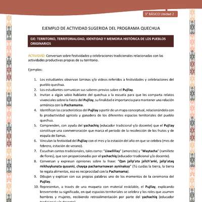 Conversan sobre festividades y celebraciones tradicionales relacionadas con las actividades productivas propias de su territorio