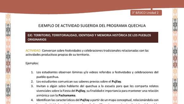 Conversan sobre festividades y celebraciones tradicionales relacionadas con las actividades productivas propias de su territorio