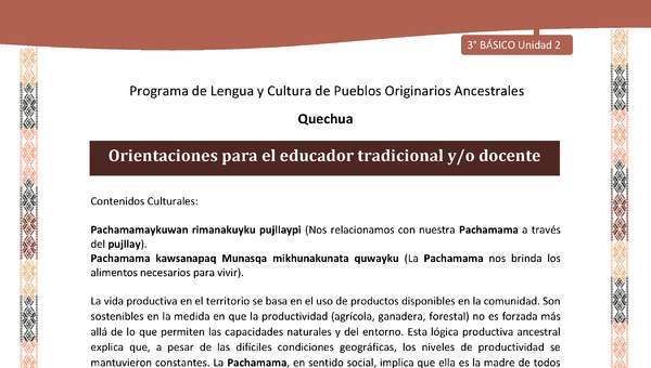 Orientaciones para el educador tradicional y/o docente