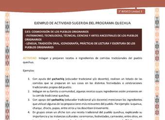 Indagan y preparan recetas e ingredientes de comidas tradicionales del pueblo quechua