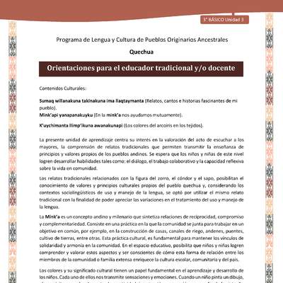 Orientaciones para el educador tradicional y/o docente