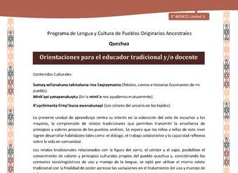 Orientaciones para el educador tradicional y/o docente