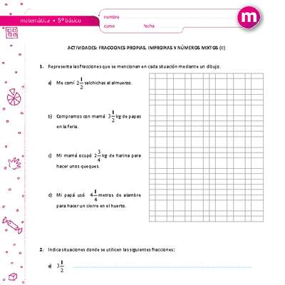 Fracciones propias, impropias y números mixtos (II)