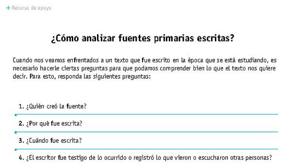 ¿Cómo analizar fuentes primarias escritas?