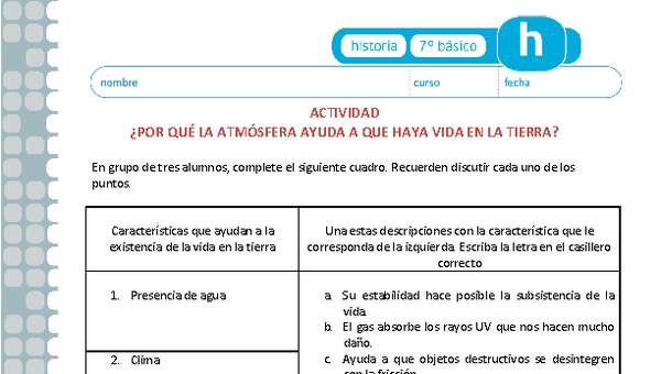 ¿Por qué la atmósfera ayuda a que haya vida en la Tierra?