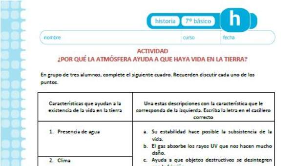 ¿Por qué la atmósfera ayuda a que haya vida en la Tierra?