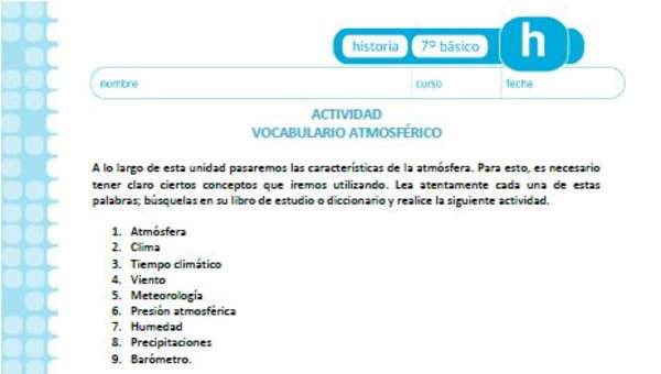 Vocabulario atmosférico