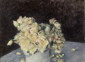 Rosas amarillas en un florero de Gustave Cailleboutte