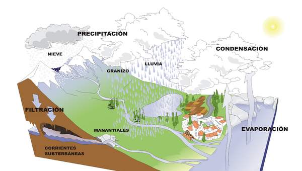 Ciclo del agua sin rotular