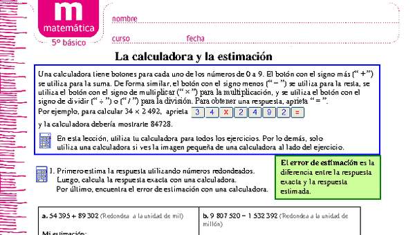 Actividades con la calculadora