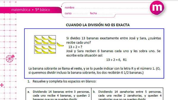 División no exacta