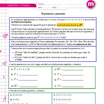 Exponentes y potencias