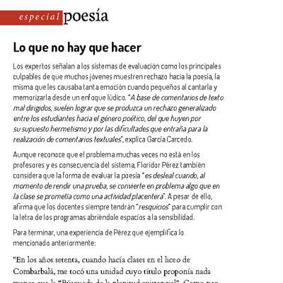 Lo que no hay que hacer con poesía