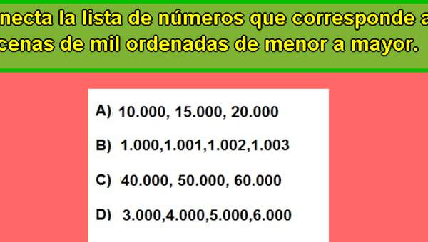 Decenas de mil de menor a mayor