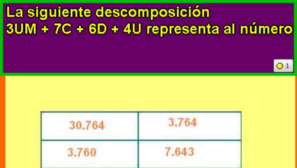 Componer y descomponer números en forma aditiva (VI)