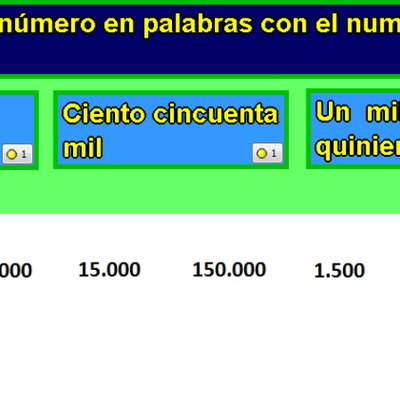 Leer y conectar números en palabras y símbolos