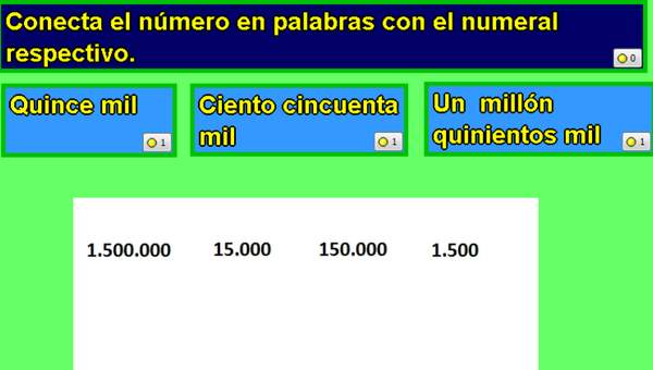 Leer y conectar números en palabras y símbolos