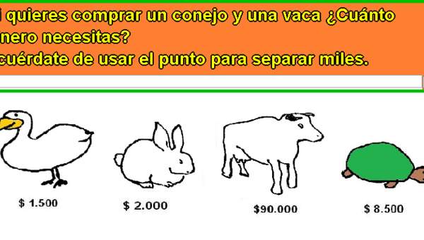 Comprando una vaca y un conejo