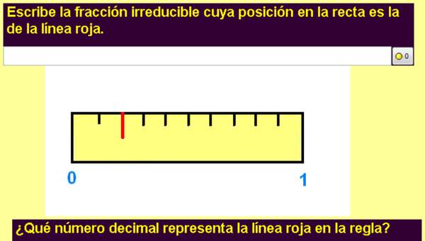 Fracciones y decimales en la recta numérica (II)