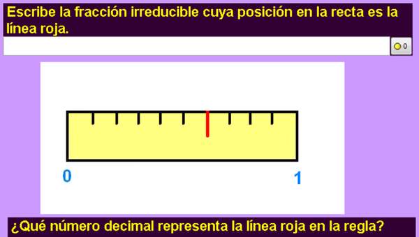 Fracciones y decimales en la recta numérica (III)