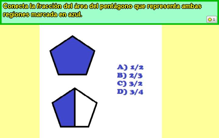 Área sombreada usando fracciones (I)