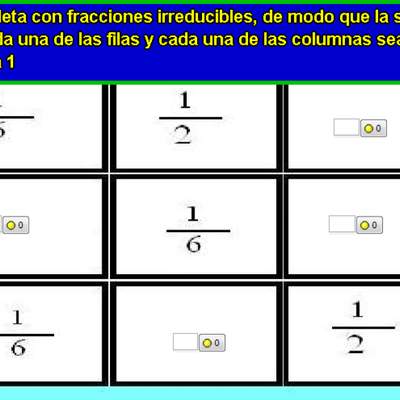 Sudoku de fracciones (II)