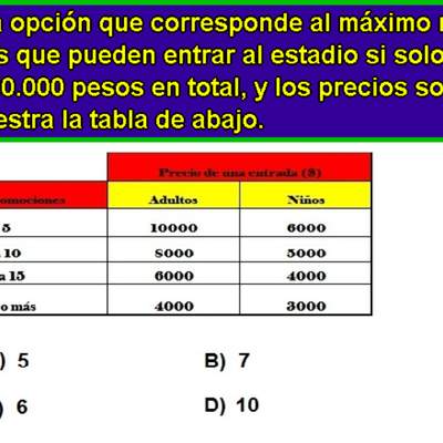 Precios de entradas (V)