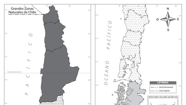 Mapa zonas naturales de Chile