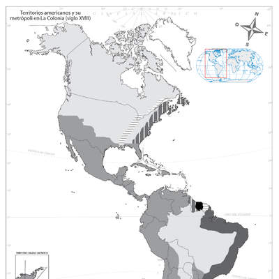 Territorios americanos y su metrópoli en SXVIII